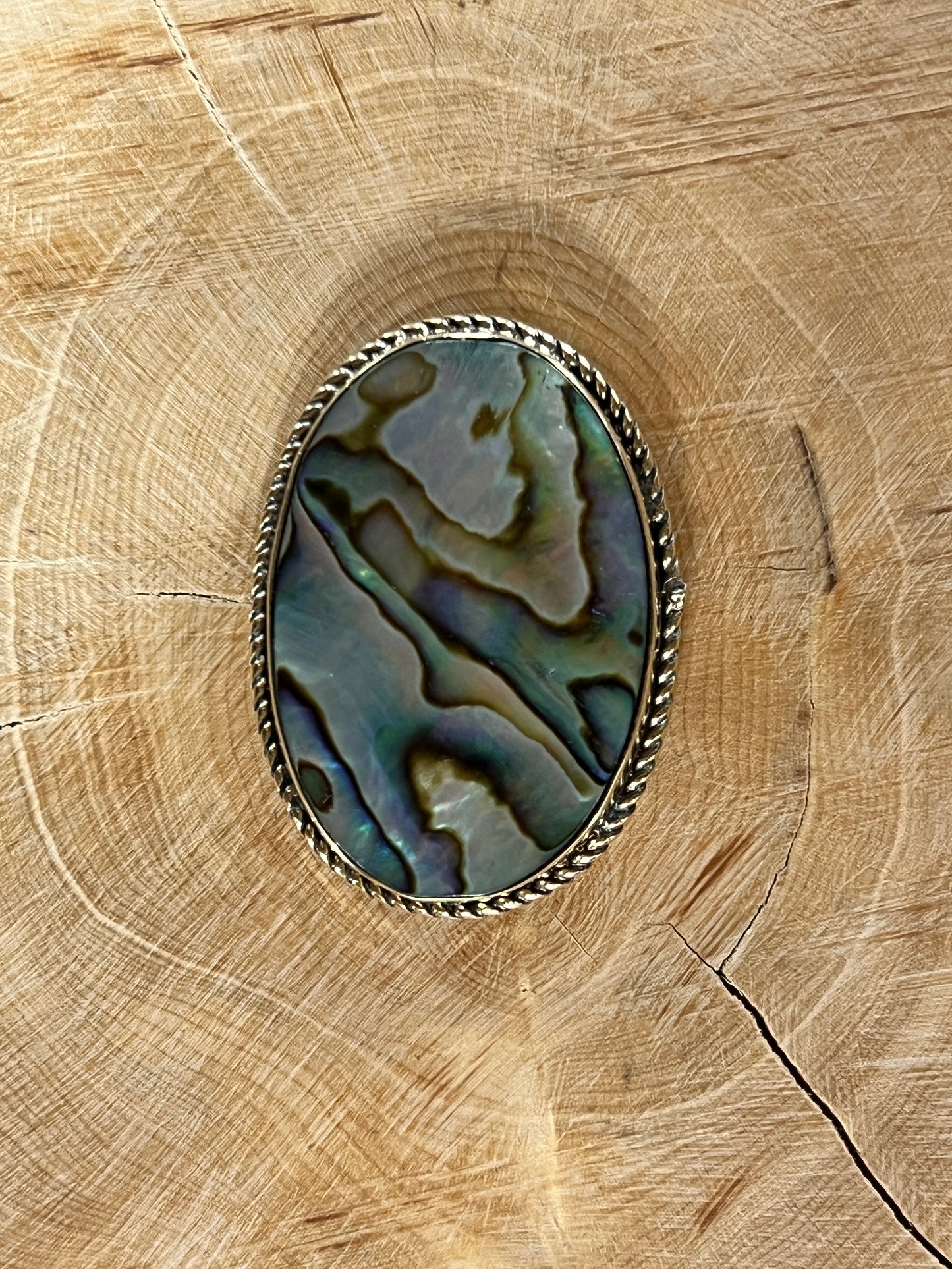 Abalone Shell sertie doré n°D2 (3,7cm x 2,6cm)