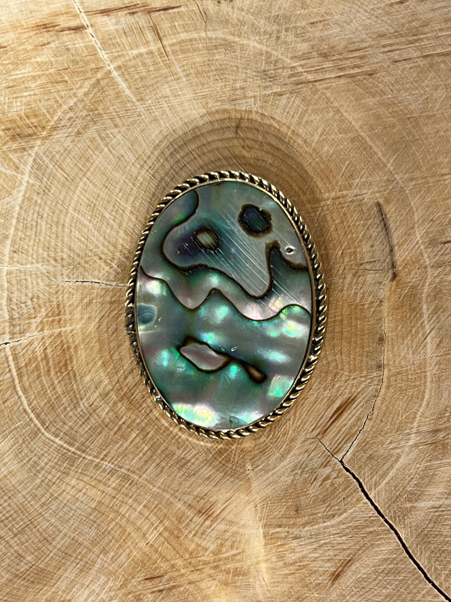 Abalone Shell sertie doré n°D4 (3,5cm x 2,6cm)