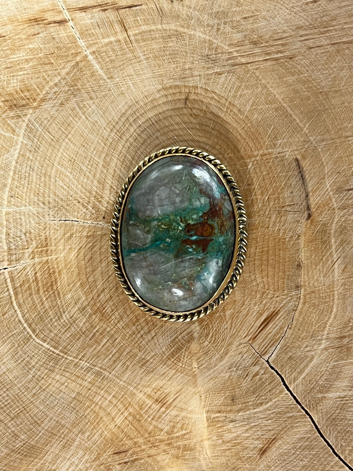Chrysocolle sertie doré n°D2 (2,9cm x 2,2cm)