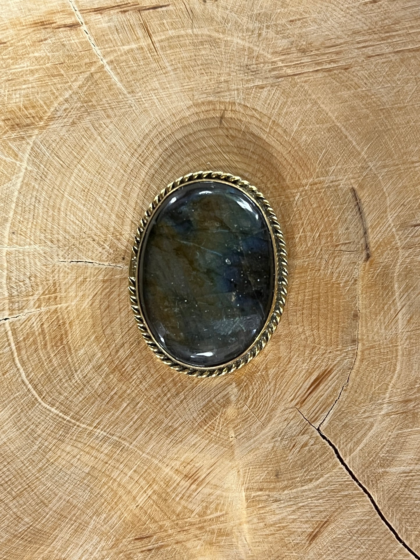 Labradorite sertie doré n°D4 (2,8cm x 2,1cm)