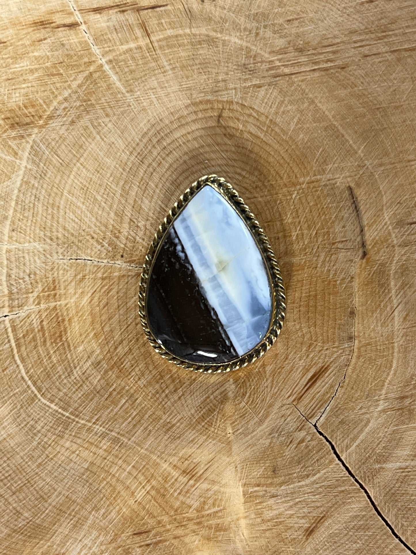 Opale Bleue sertie doré n°D4 (2,7cm x 2cm)