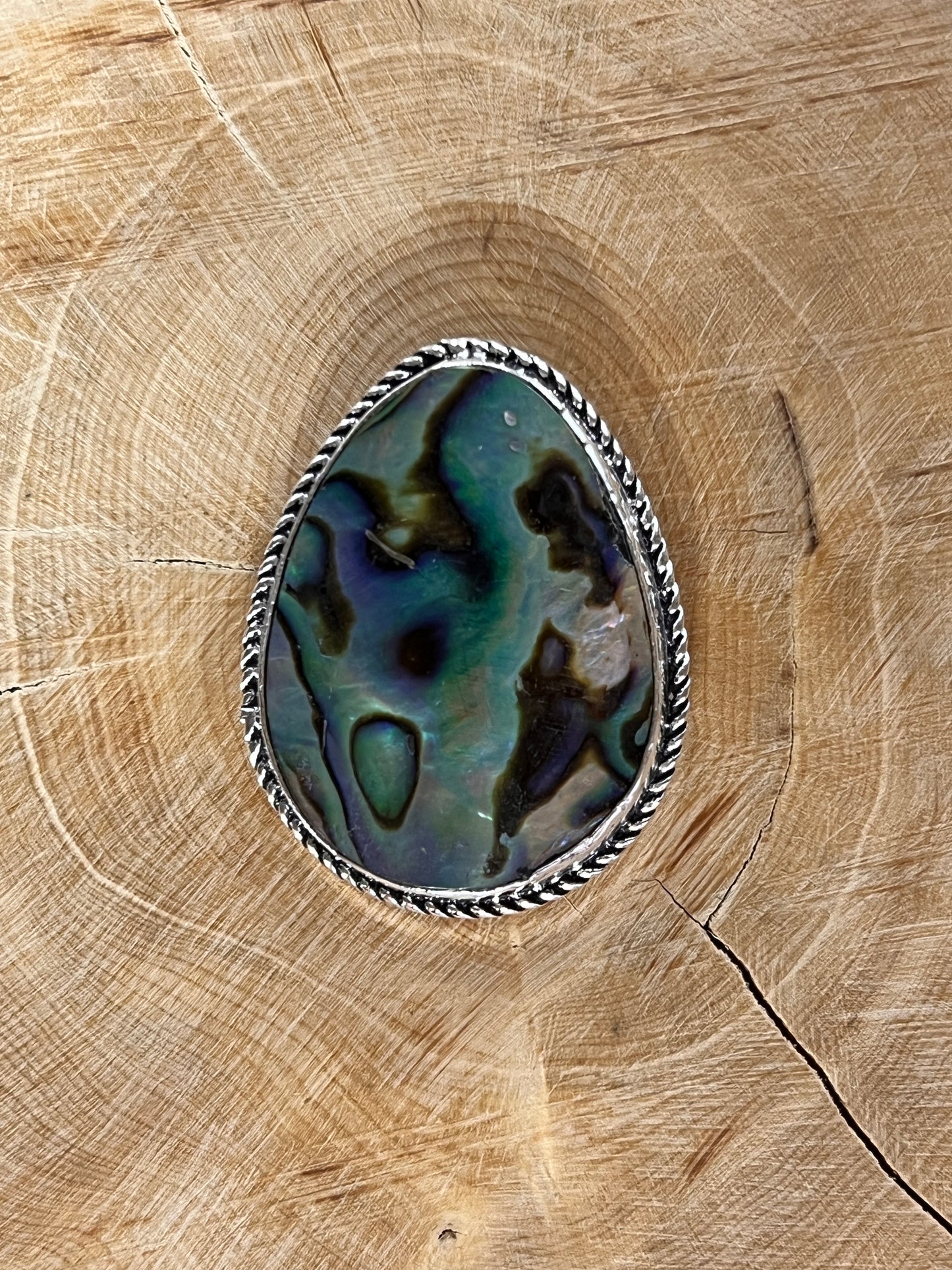 Abalone Shell sertie argenté n°A1 (3,6cm x 2,8cm)
