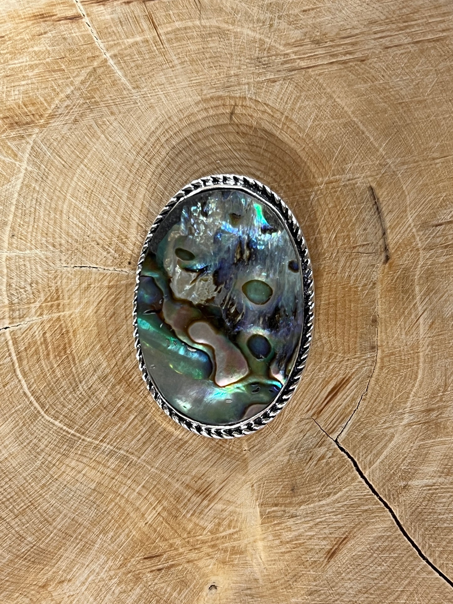 Abalone Shell sertie argenté n°A2 (3,4cm x 2,4cm)