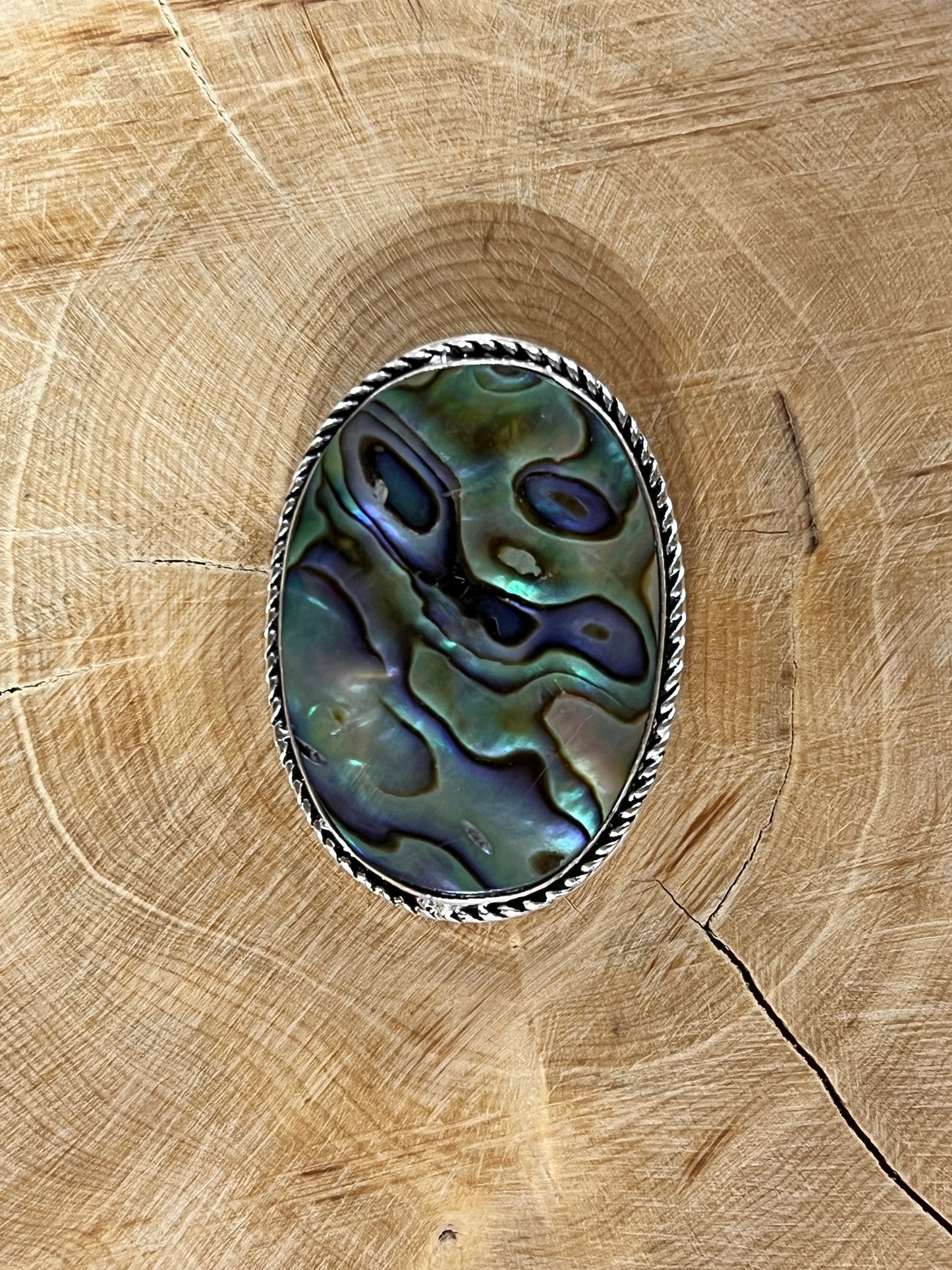Abalone Shell sertie argenté n°A5 (3,7cm x 2,6cm)