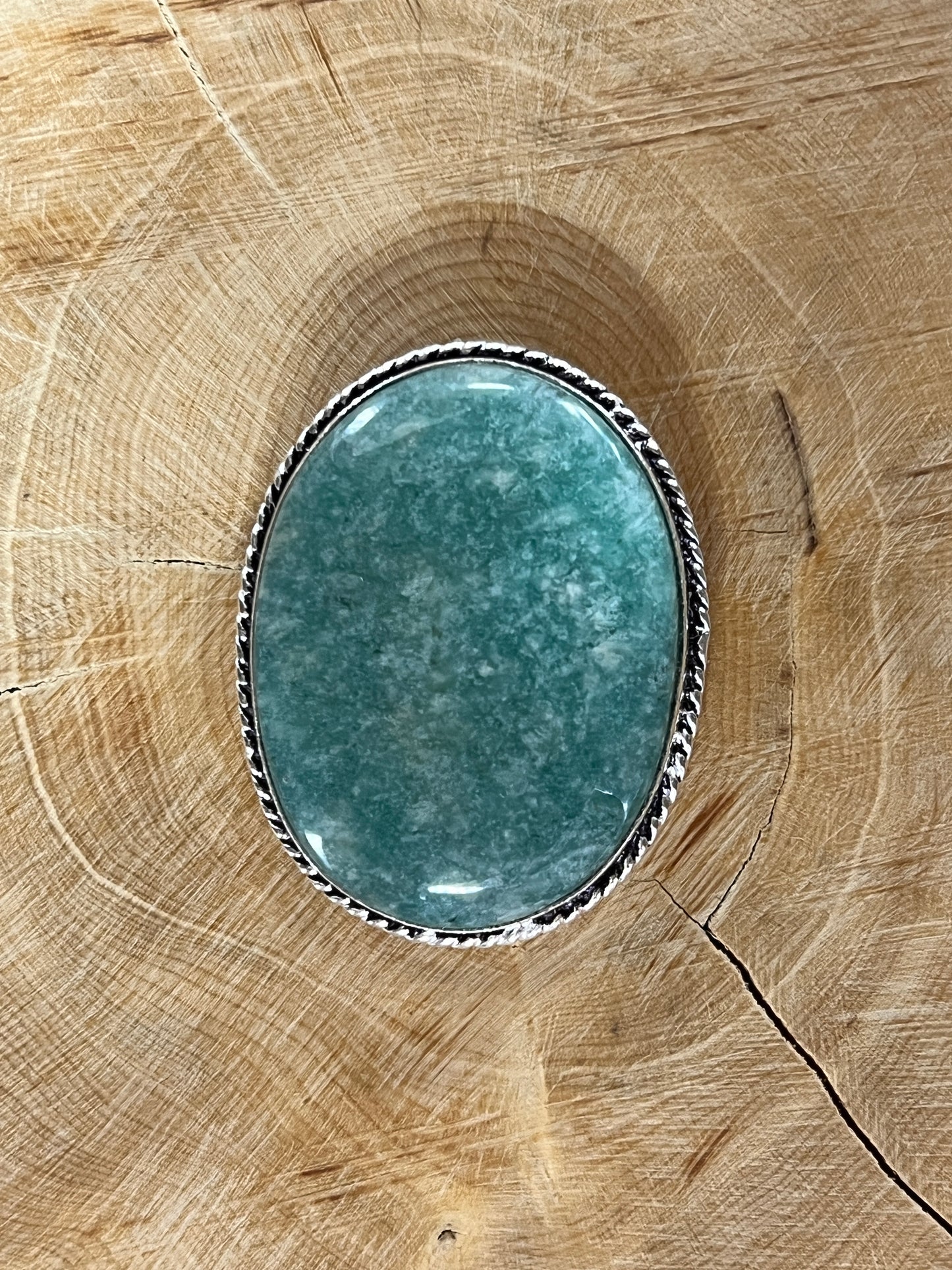 Amazonite sertie argenté n°A4 (3,7cm x 2,9cm)