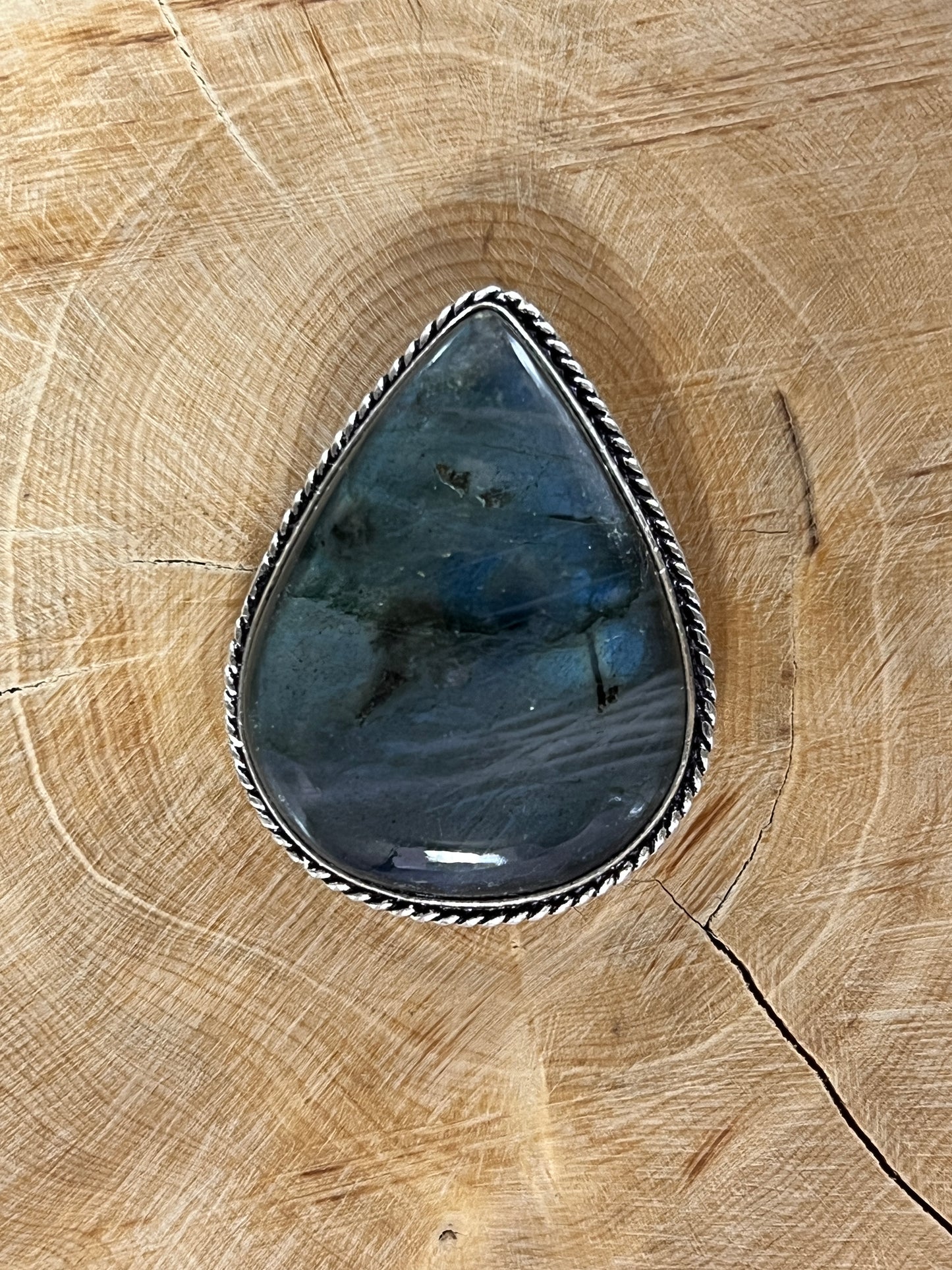 Labradorite sertie argenté n°A1 (3,9cm x 3cm)