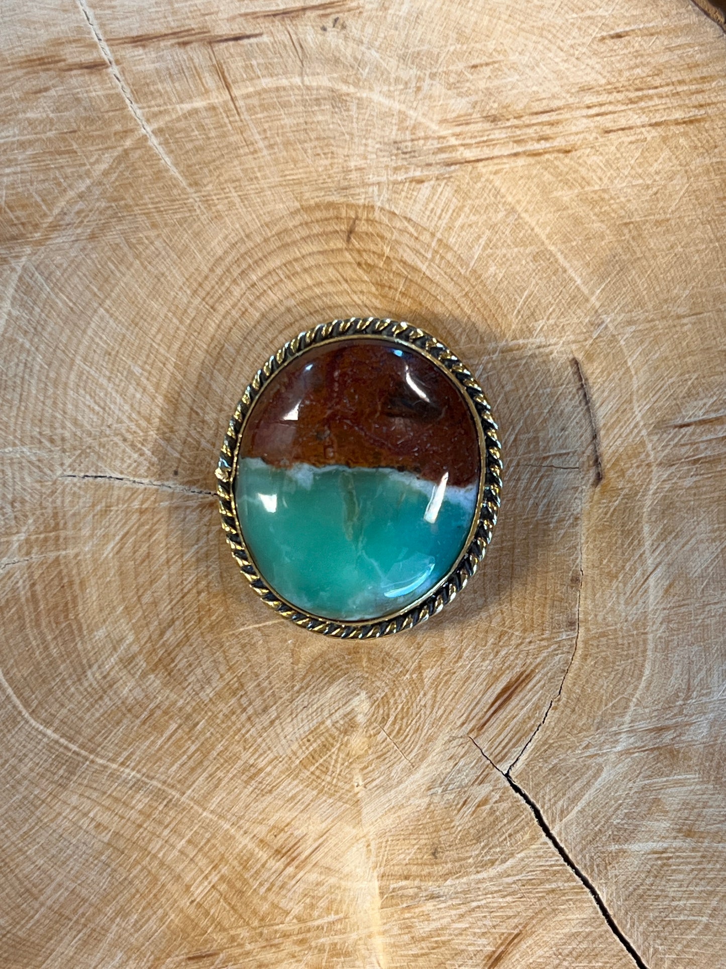 Chrysoprase sertie doré n°D4 (2,5cm x 2,2cm)