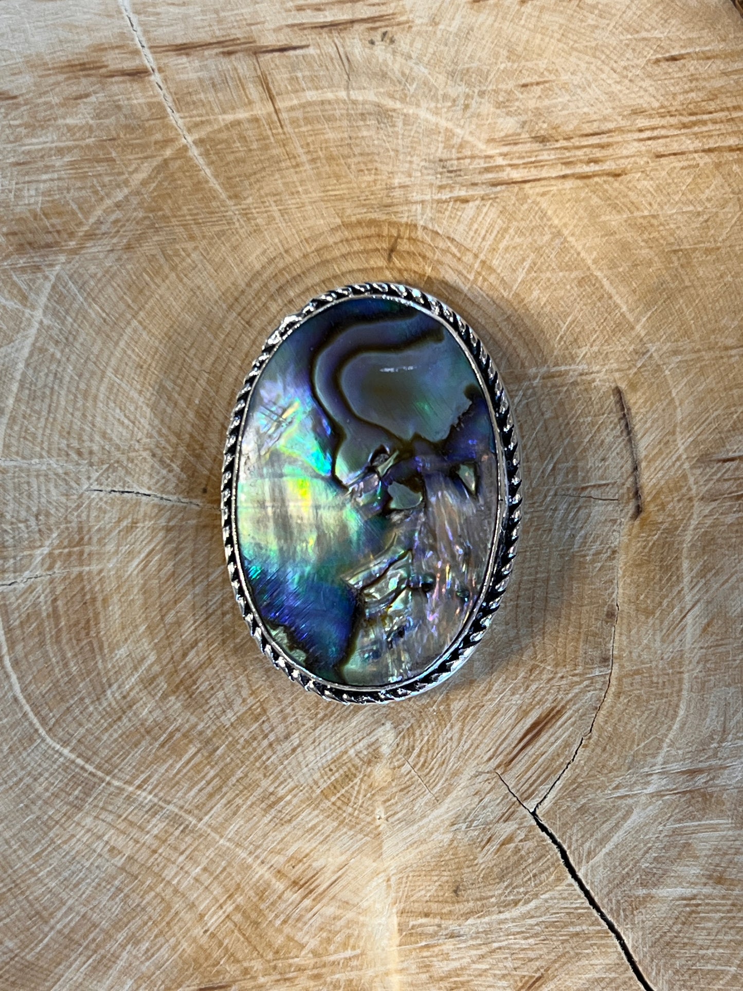 Abalone Shell sertie argenté n°A5 (3,2cm x 2,4cm)