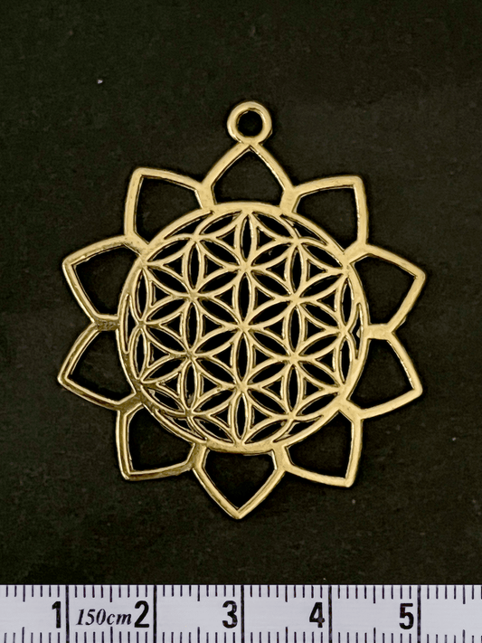 Pendentif Fleur de vie dorée