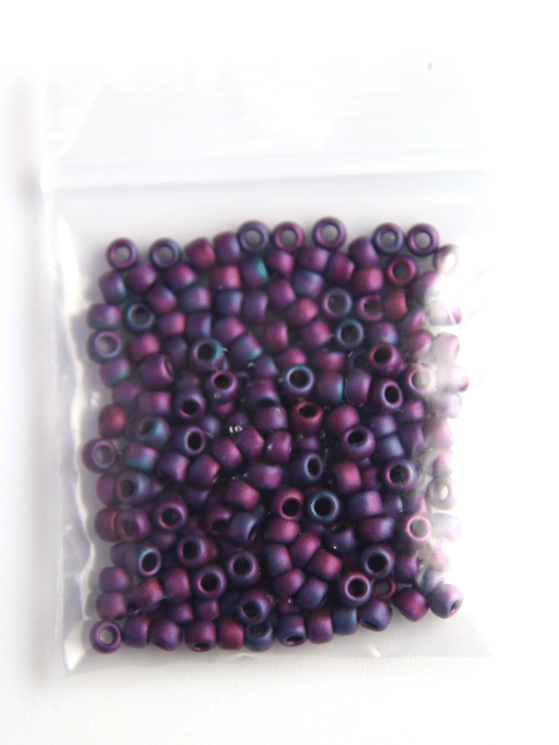 Perles de rocaille - camaïeu violet mat 704 sachet