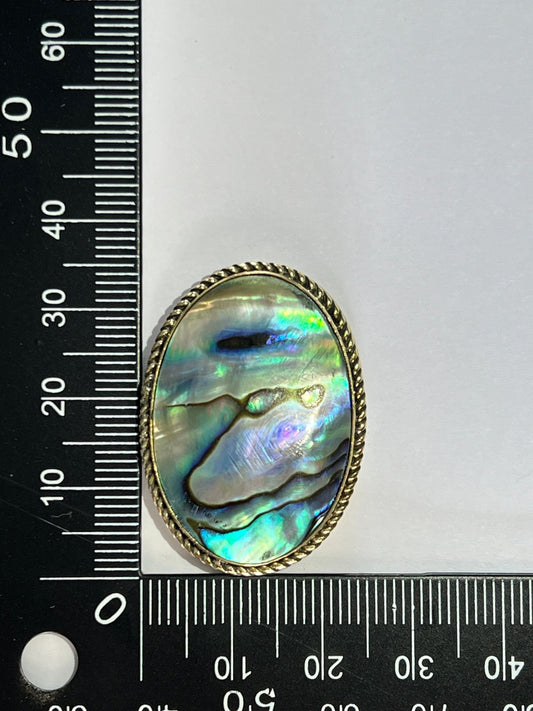 Abalone Shell sertie doré n°D1 (3,5cm x 2,5cm) - Solyluna Macramé