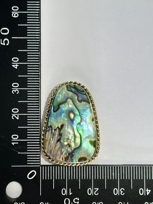 Abalone Shell sertie doré n°D2 (3,3cm x 2,3cm) - Solyluna Macramé