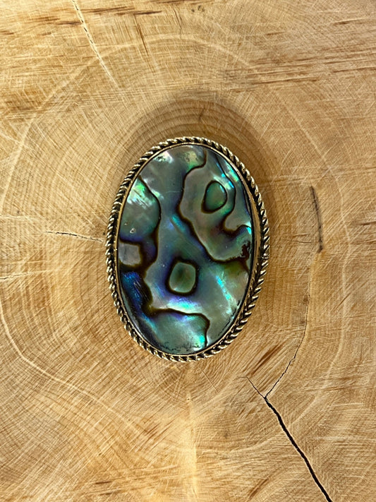 Abalone Shell sertie doré n°D2 (3,4cm x 2,5cm) - Solyluna Macramé
