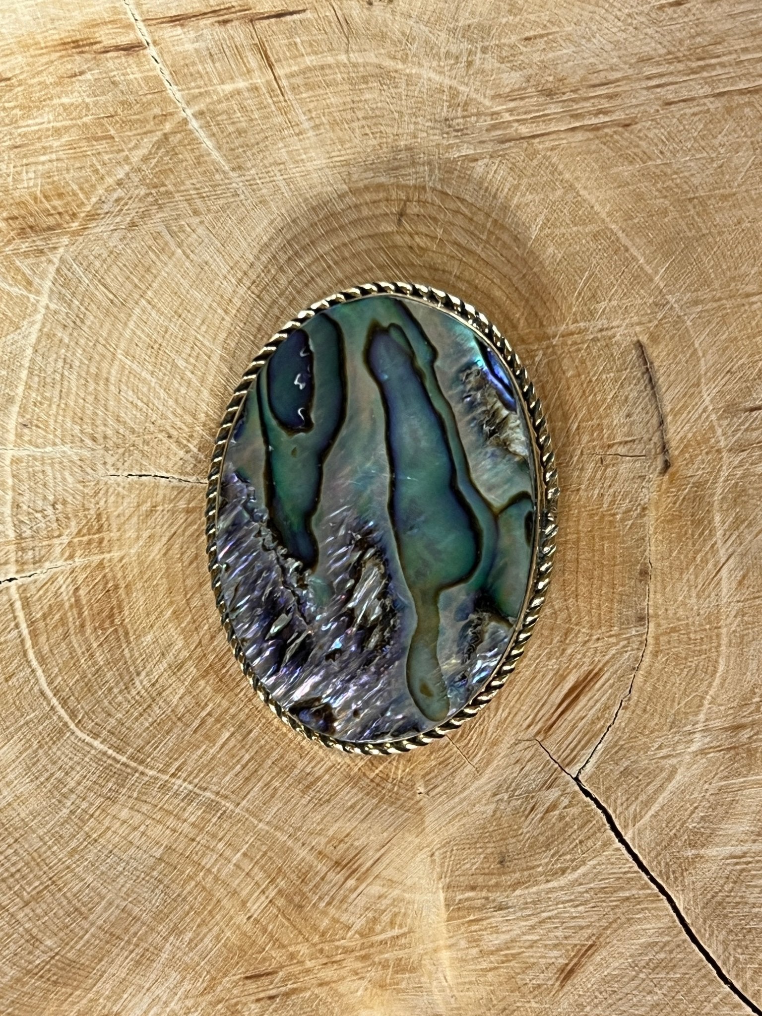 Abalone Shell sertie doré n°D3 – Solyluna Macramé