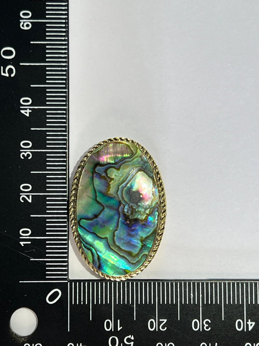Abalone Shell sertie doré n°D4 (3,2cm x 2cm) - Solyluna Macramé