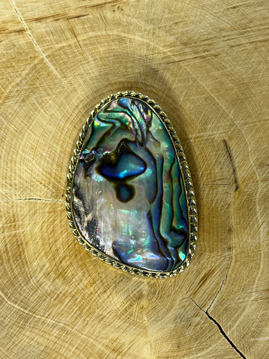 Abalone Shell sertie doré n°D4 (3,6cm x 2,4cm) - Solyluna Macramé