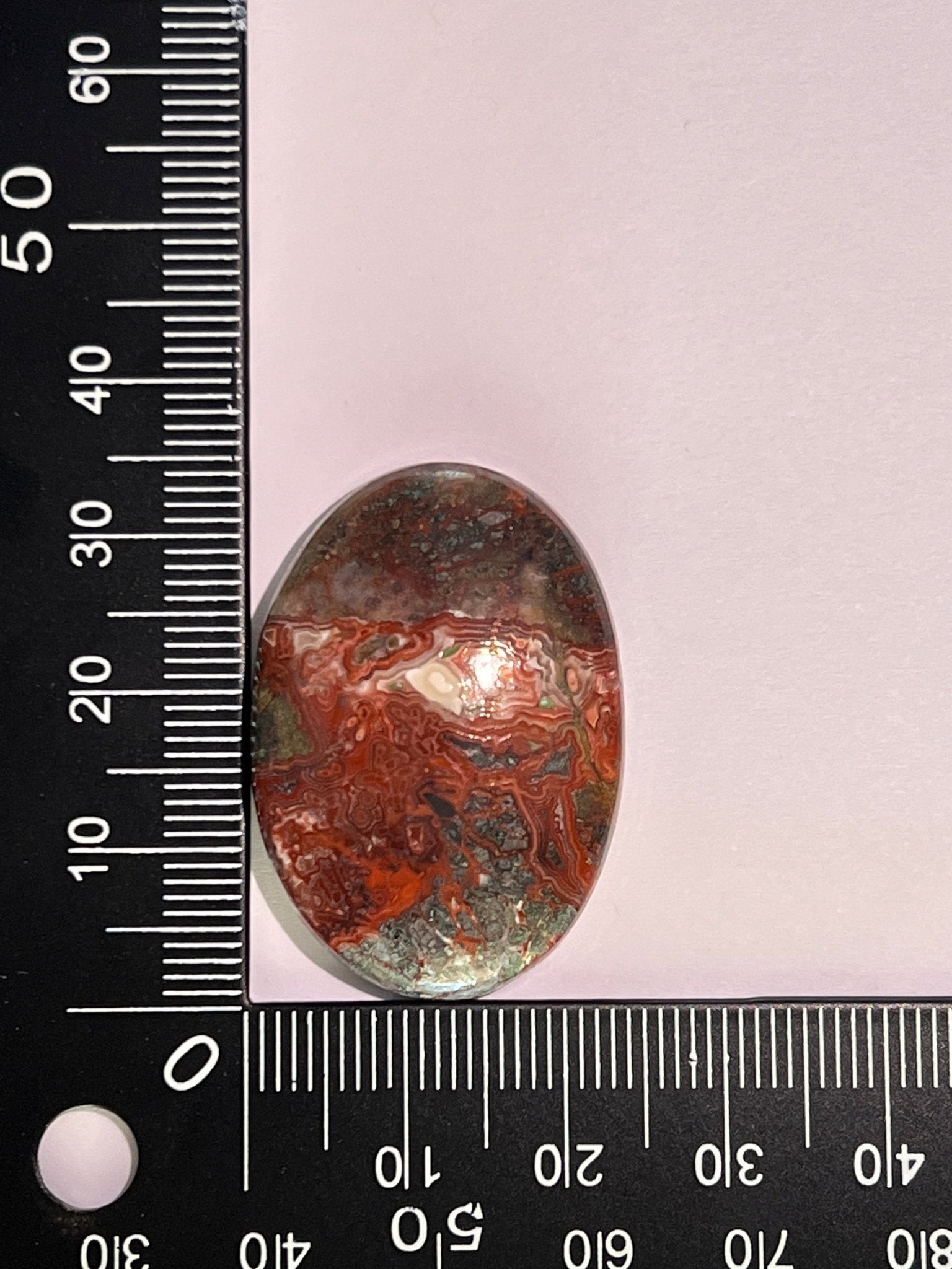 Agate Crazy Lace n°1 (3,42 cm x 2,36 cm) - Solyluna Macramé