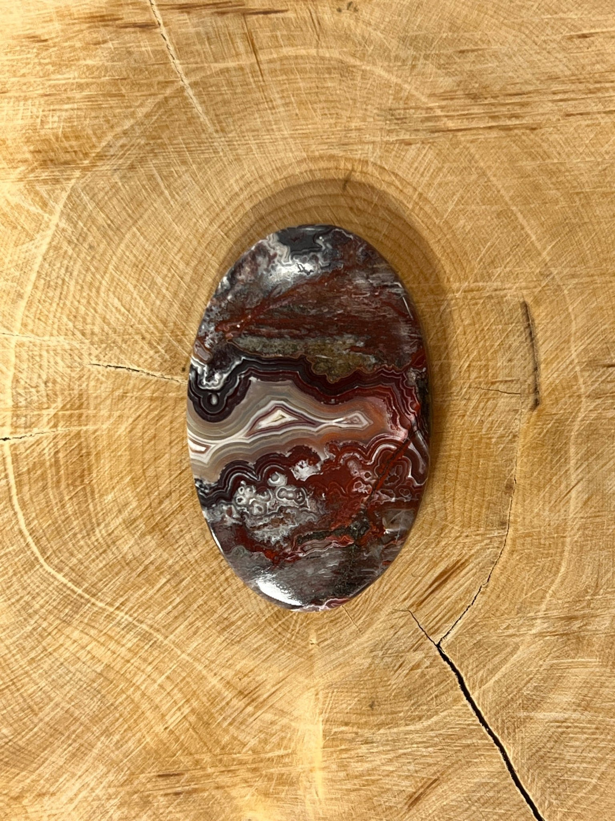 Agate Crazy Lace n°4 (3,7cm x 2,3cm) - Solyluna Macramé