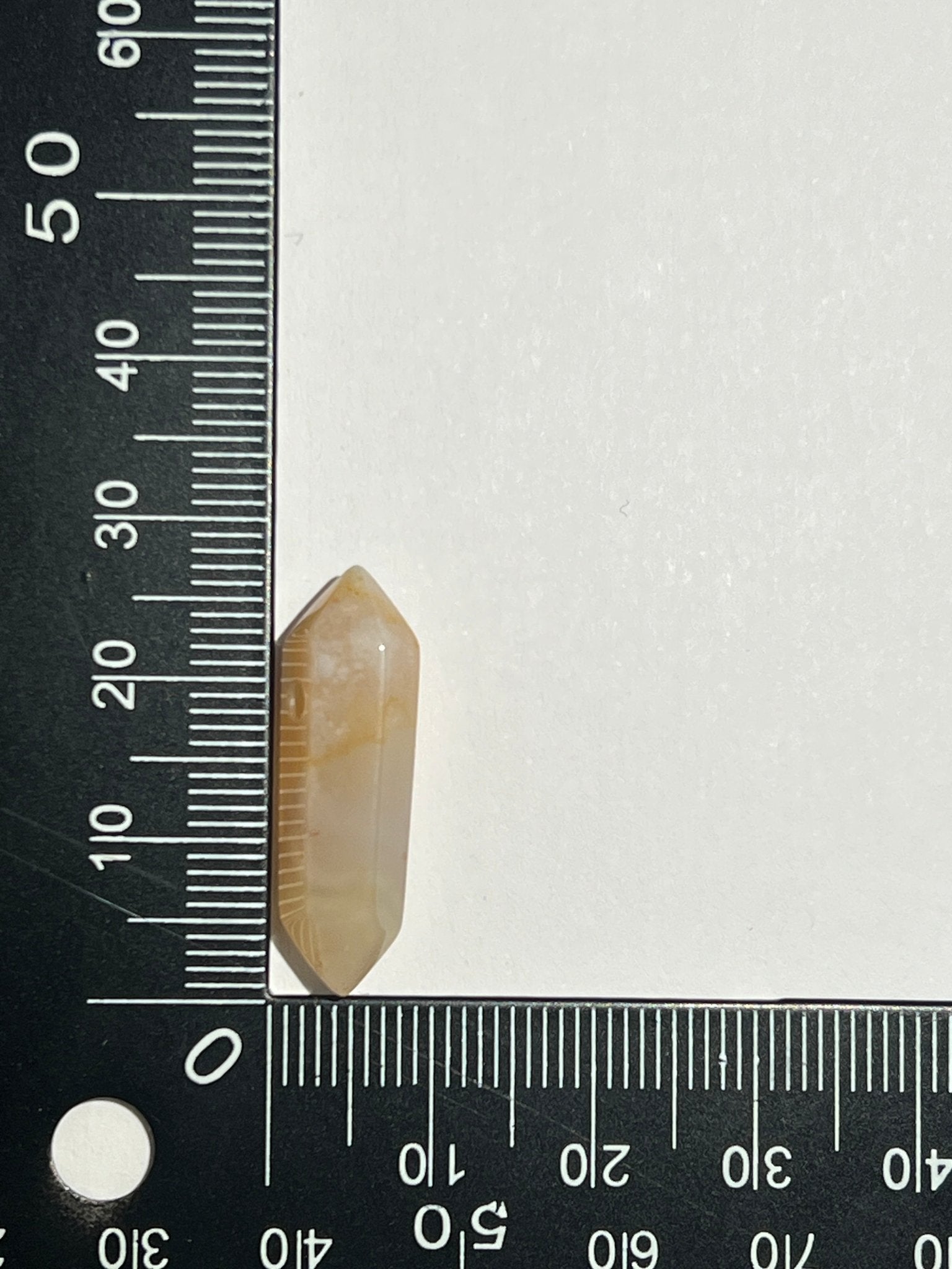 Agate fleur de cerisier double pointe n°3 (2,6cm x 0,9cm) - Solyluna Macramé