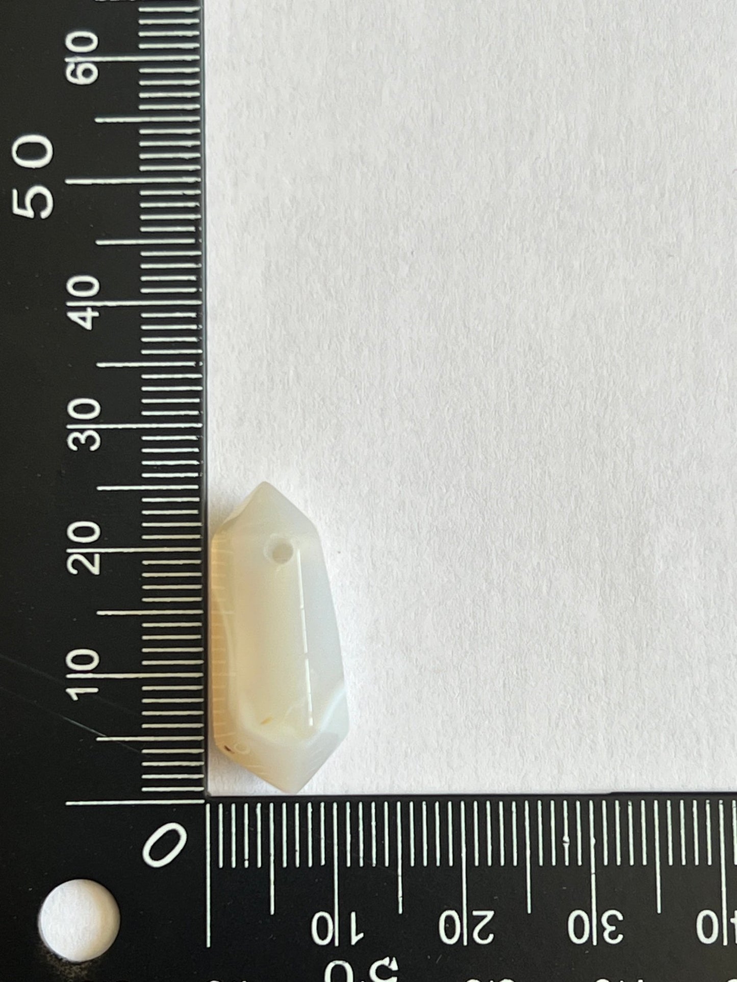 Agate fleur de cerisier double pointe n°5 (2,6cm x 1,1cm) - Solyluna Macramé