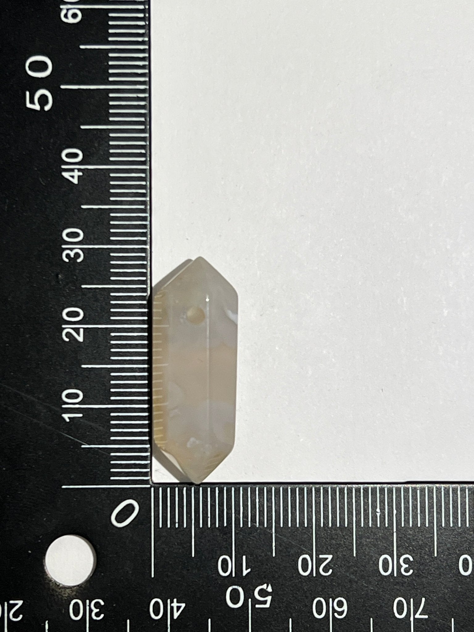 Agate fleur de cerisier double pointe n°8 (2,8cm x 1cm) - Solyluna Macramé