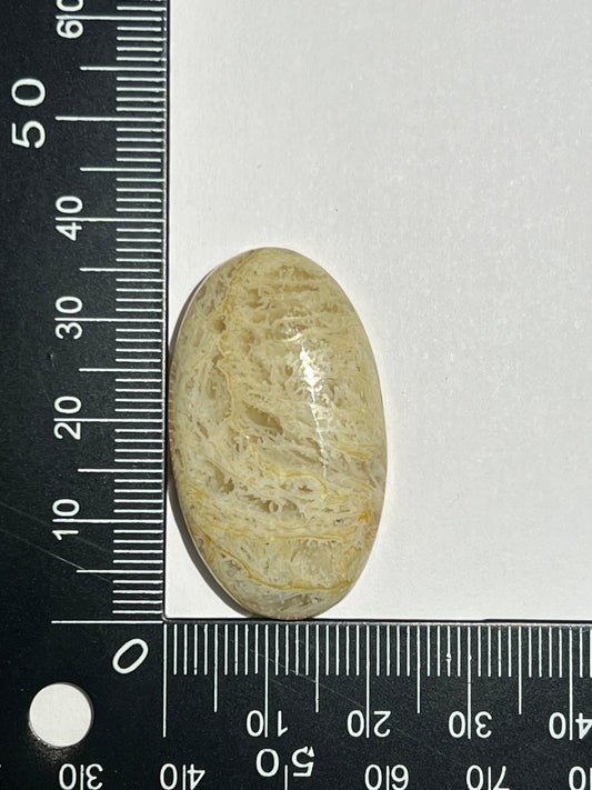 Agate Mousse Jaune n°2 (3,6cm x 2,2cm) - Solyluna Macramé