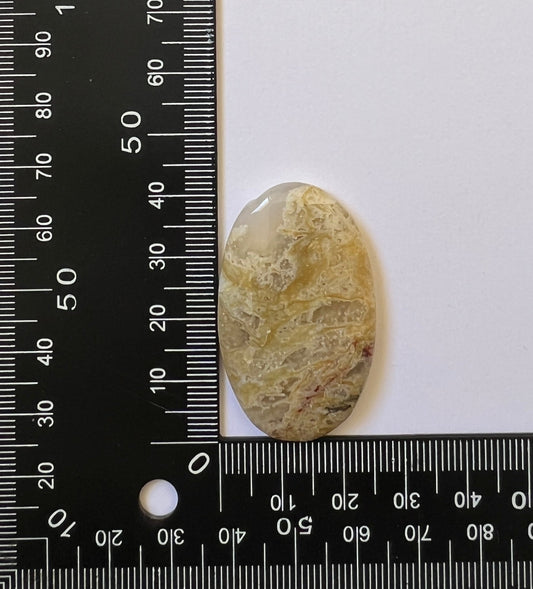 Agate Mousse Jaune n°3 (4,2cm x 2,6cm) - Solyluna Macramé