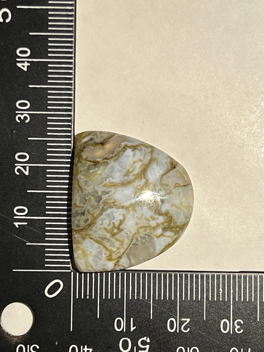 Agate Mousse Jaune n°4 (2,6cm x 2,3cm) - Solyluna Macramé