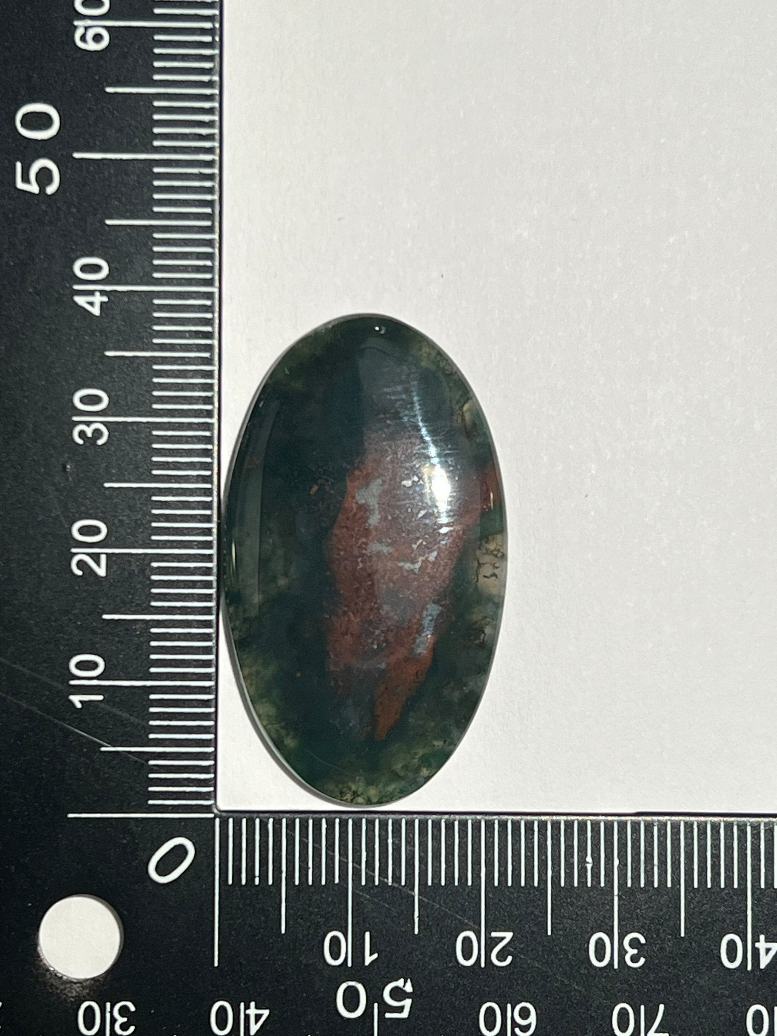 Agate Mousse Verte n°1 (3,7cm x 2,1cm) - Solyluna Macramé