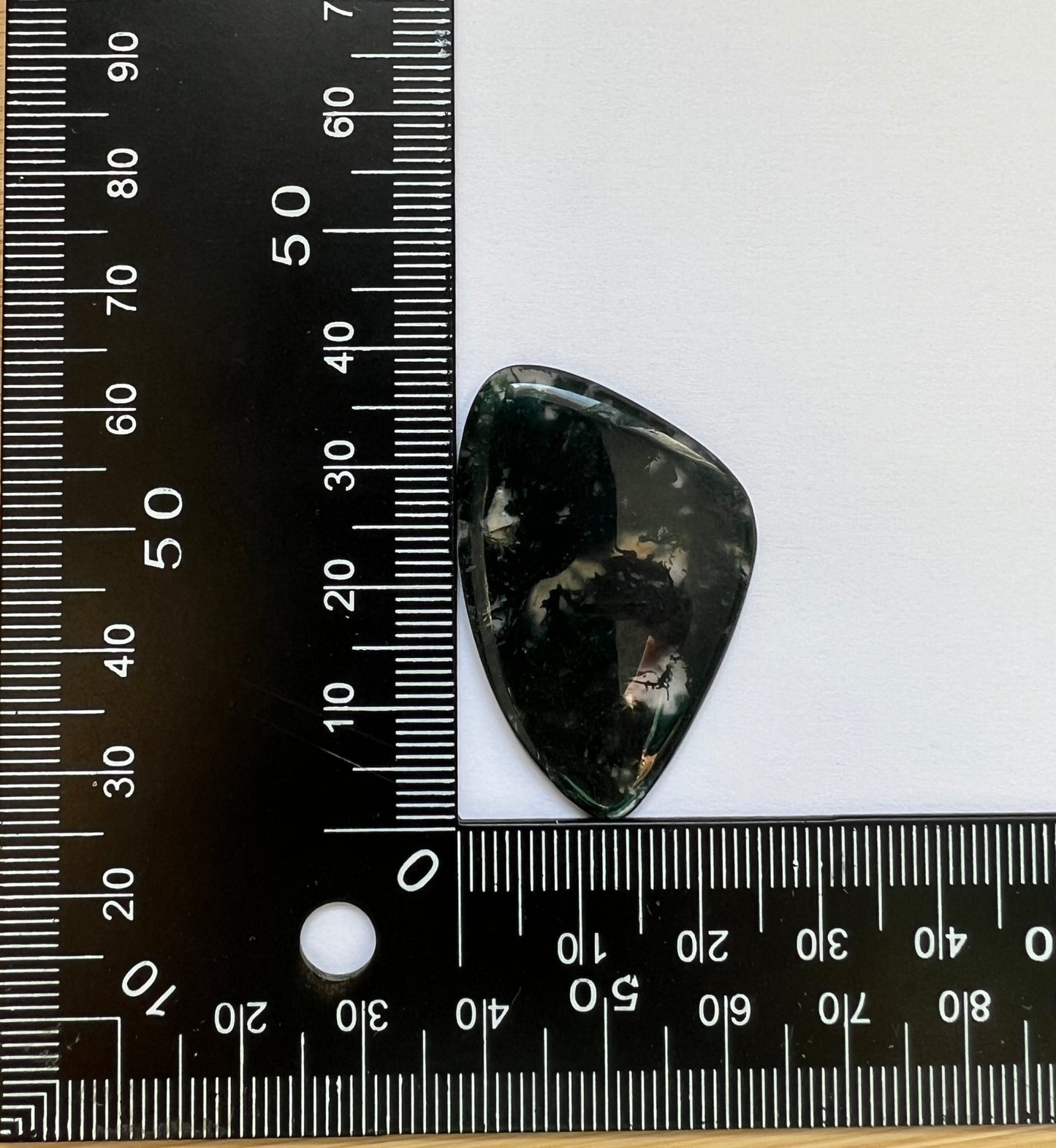 Agate Mousse Verte n°5 (3,9cm x 2,1cm) - Solyluna Macramé