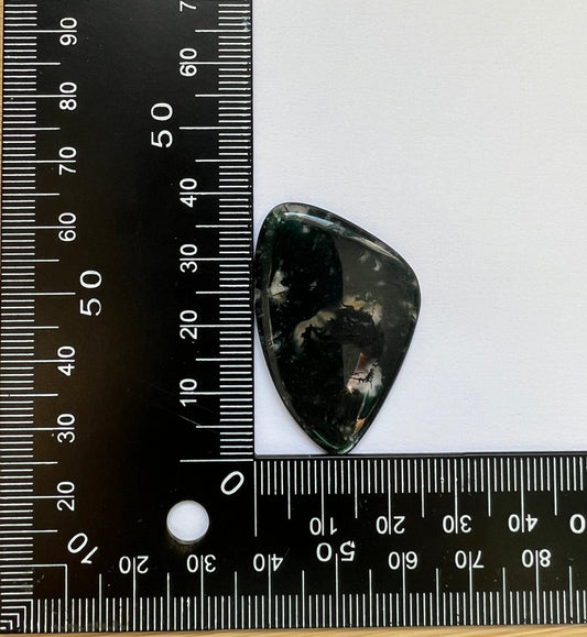 Agate Mousse Verte n°5 (3,9cm x 2,1cm) - Solyluna Macramé