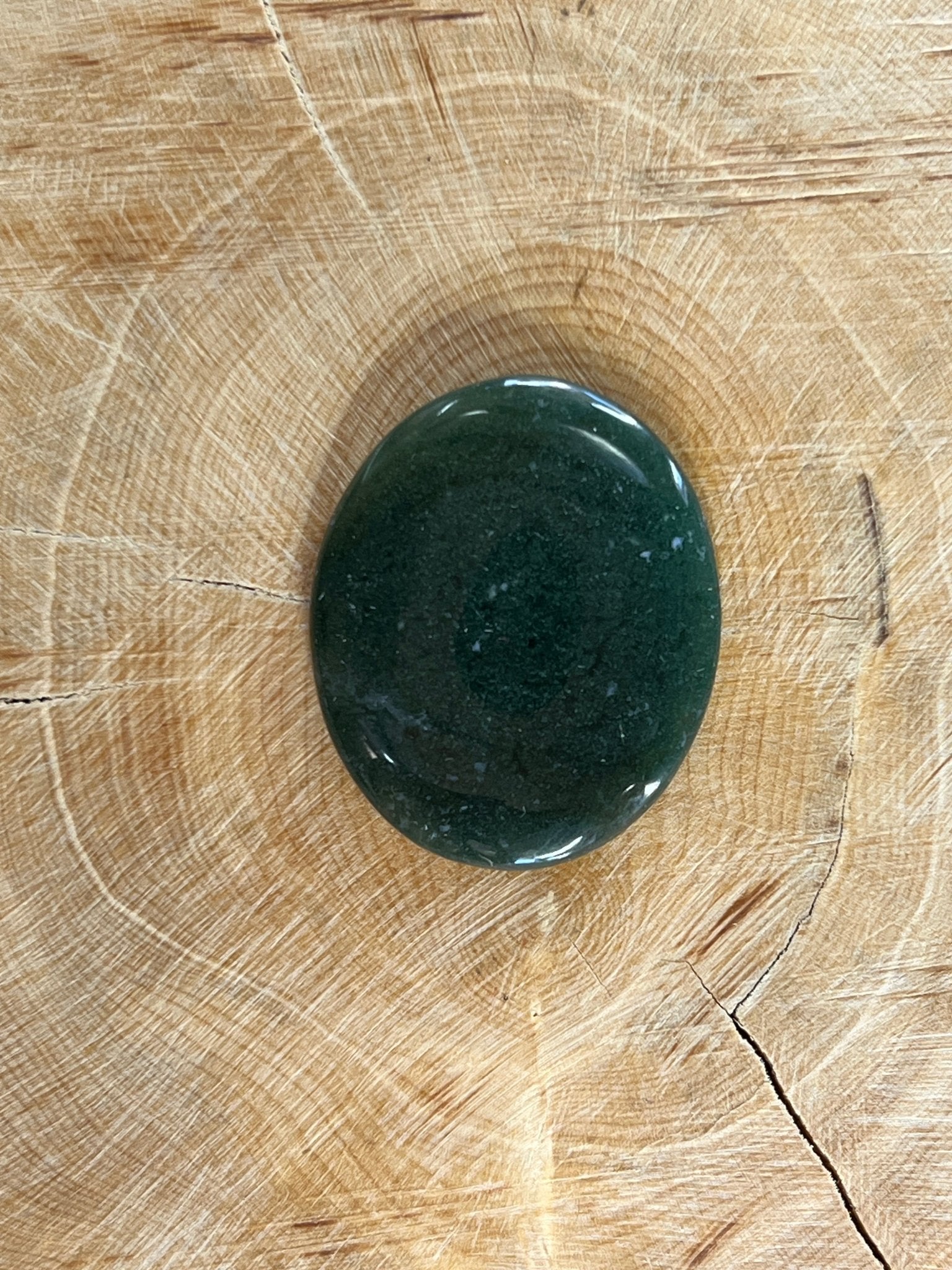 Agate Mousse Verte n°2 (3cm x 2,4cm ) - Solyluna Macramé
