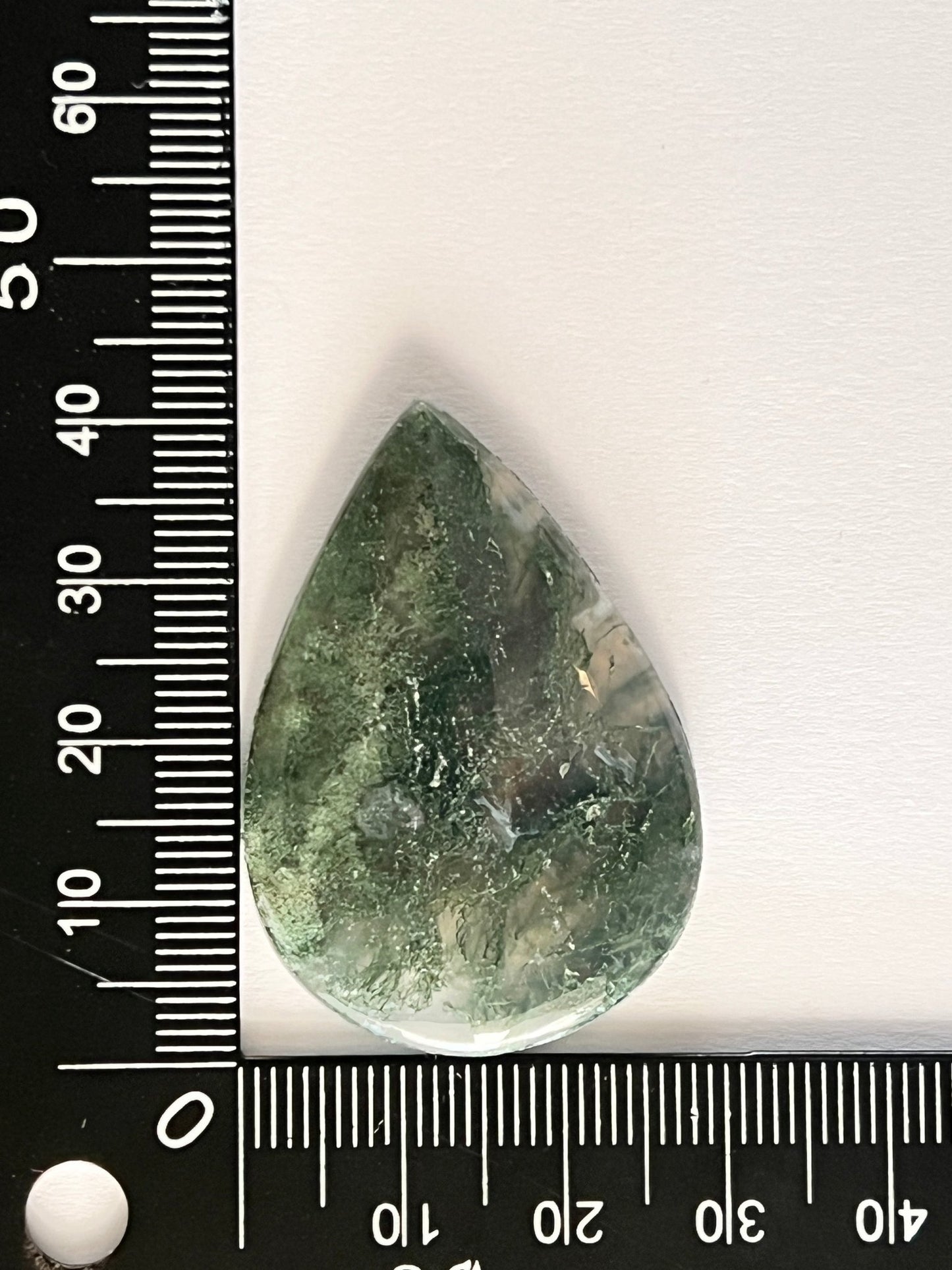 Agate Mousse Verte n°3 (4,1 cm x 2,86 cm) - Solyluna Macramé