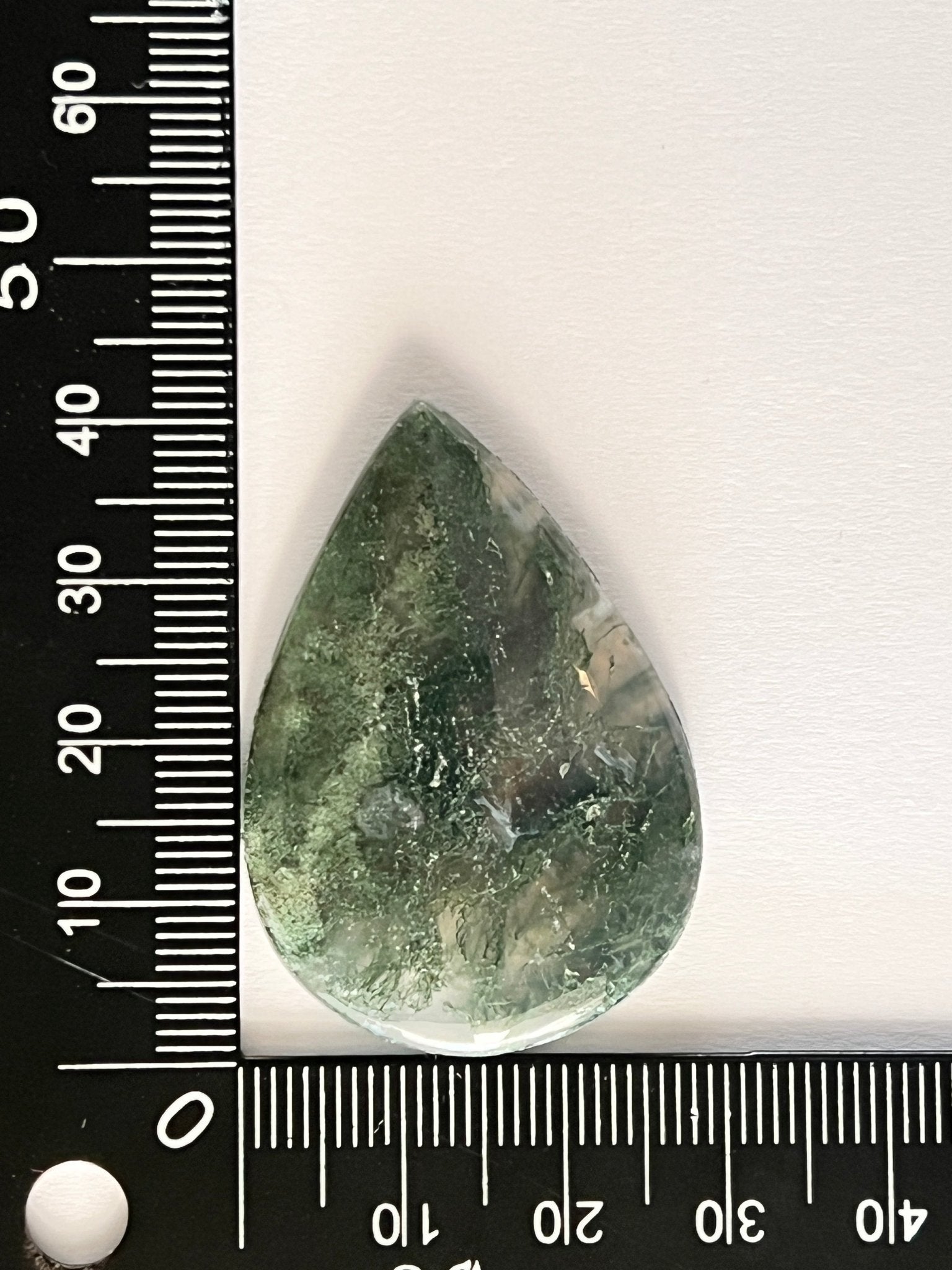 Agate Mousse Verte n°3 (4,1 cm x 2,86 cm) - Solyluna Macramé