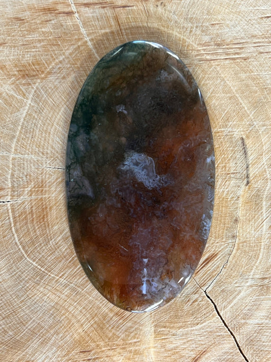 Agate Mousse Verte n°4 (5,6cm x 3,1cm) - Solyluna Macramé