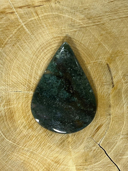 Agate Mousse Verte n°6 (3,8cm x 2,7cm) - Solyluna Macramé