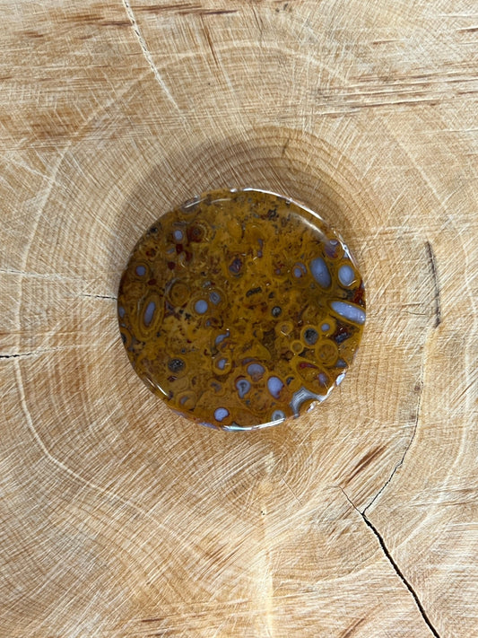 Agate Plume n°1 (2,9cm de diamètre) - Solyluna Macramé