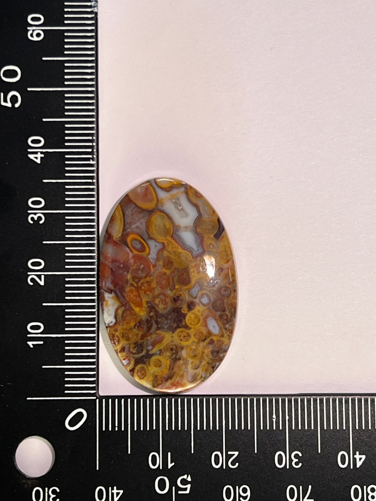 Agate Plume n°3 (3,52 cm x 2,2 cm) - Solyluna Macramé