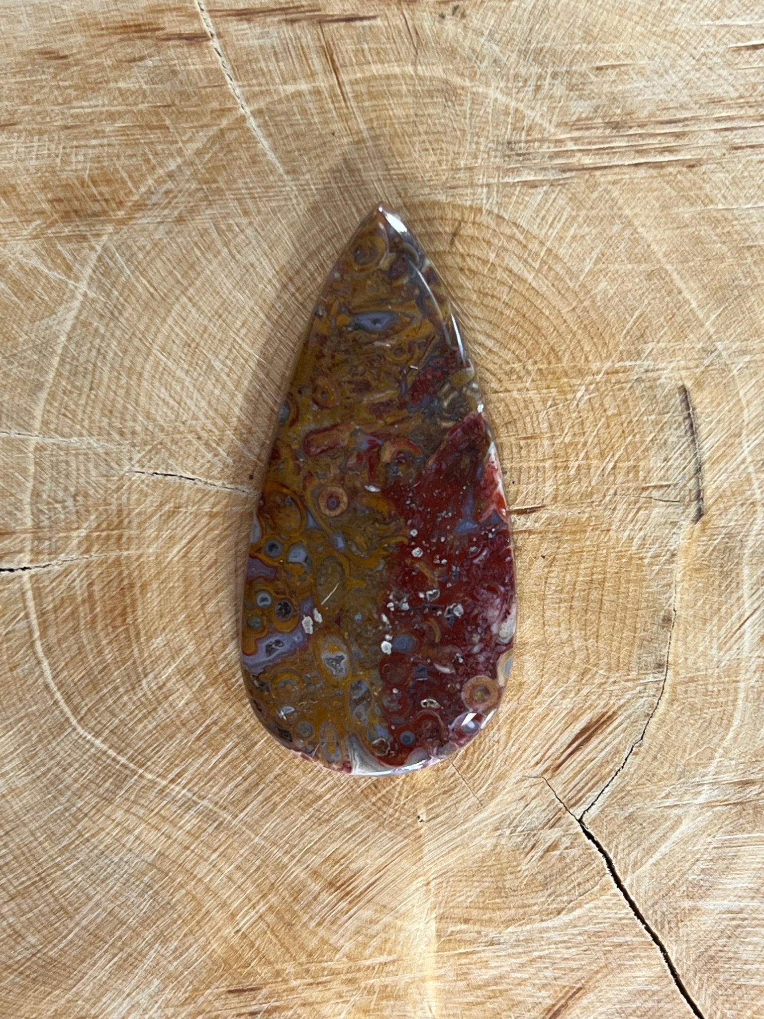 Agate Plume n°5 ( 4,2cm x 2,1cm) - Solyluna Macramé