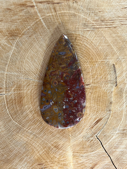 Agate Plume n°5 ( 4,2cm x 2,1cm) - Solyluna Macramé