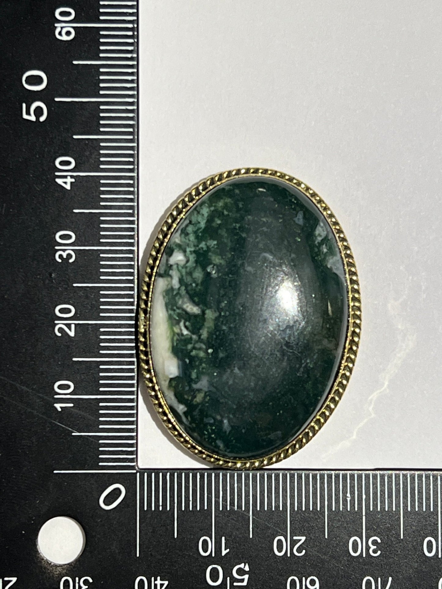 Agate sertie dorée n°D1 (4cm x 2,7cm) - Solyluna Macramé