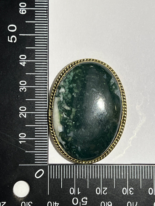 Agate sertie dorée n°D1 (4cm x 2,7cm) - Solyluna Macramé