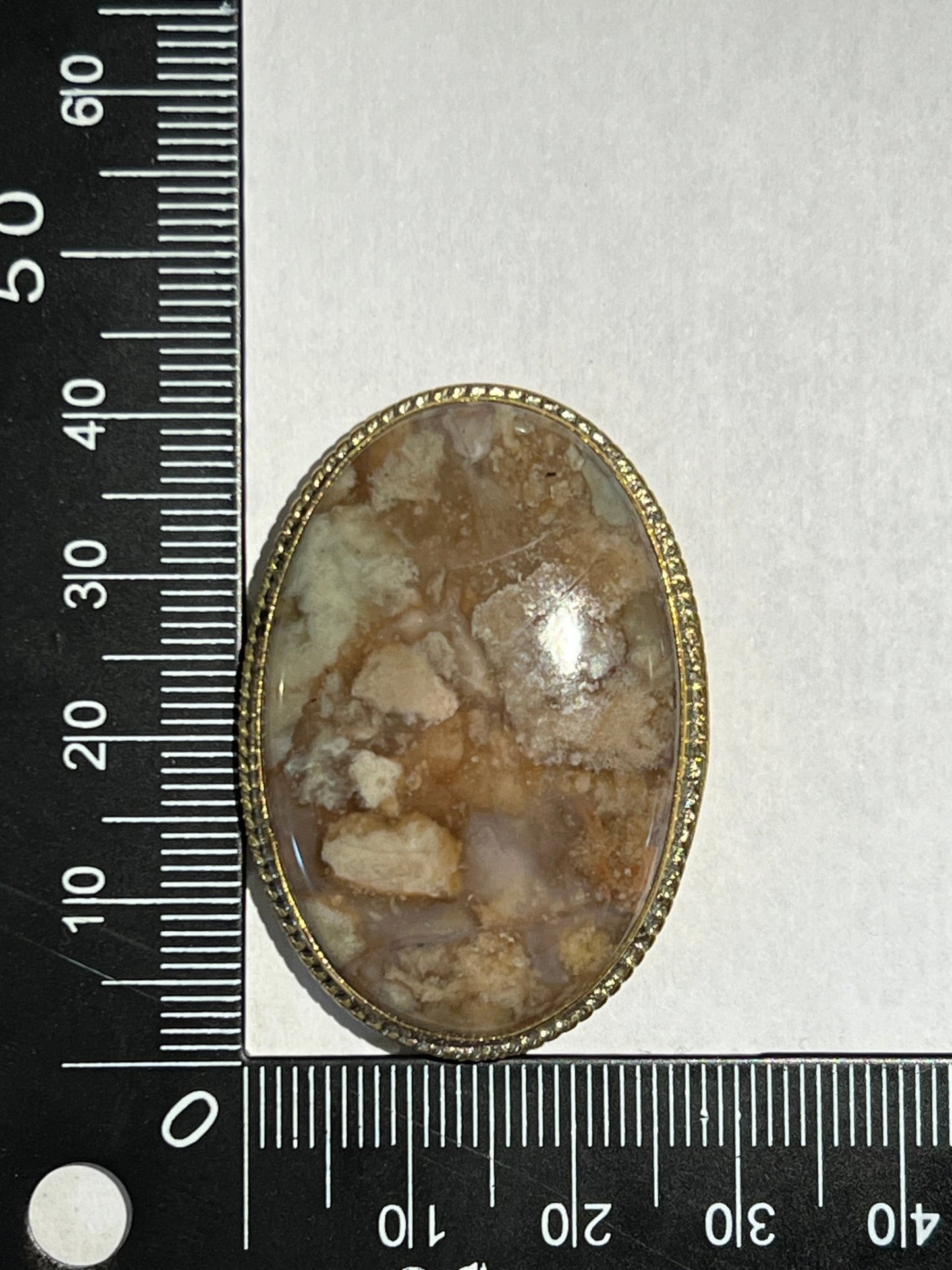 Agate sertie dorée n°D4 (4,1cm x2,9cm) - Solyluna Macramé