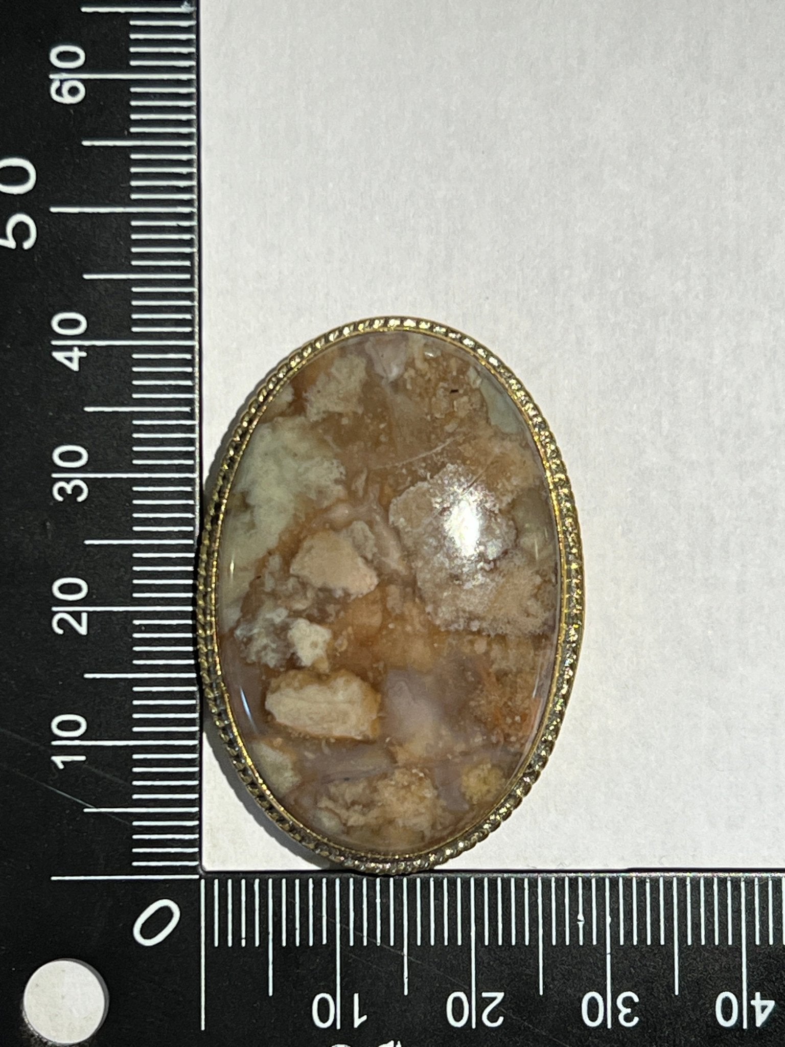Agate sertie dorée n°D4 (4,1cm x2,9cm) - Solyluna Macramé