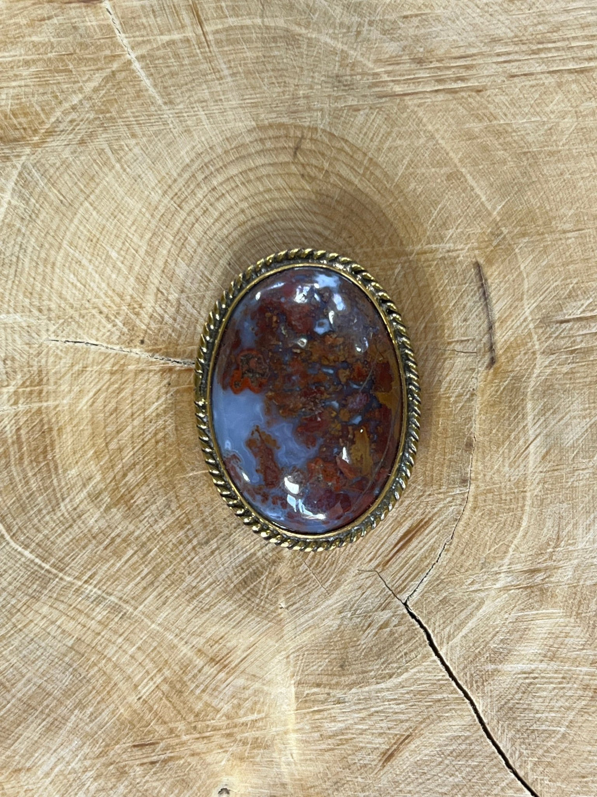 Agate sertie dorée n°D1 (2,8cm x 2cm) - Solyluna Macramé