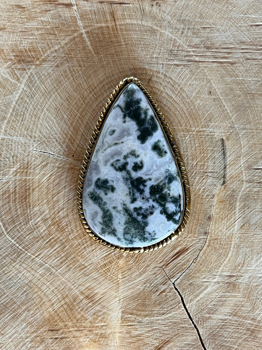 Agate sertie dorée n°D1 (3,7cm x 2,4cm) - Solyluna Macramé