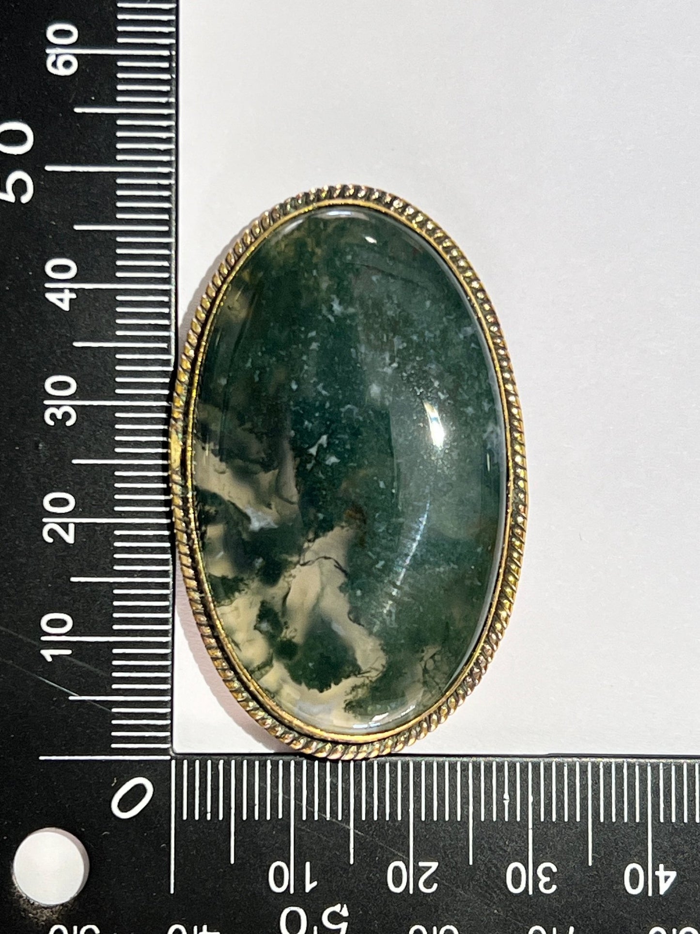 Agate sertie dorée n°D1 (4,3cm x 3cm) - Solyluna Macramé