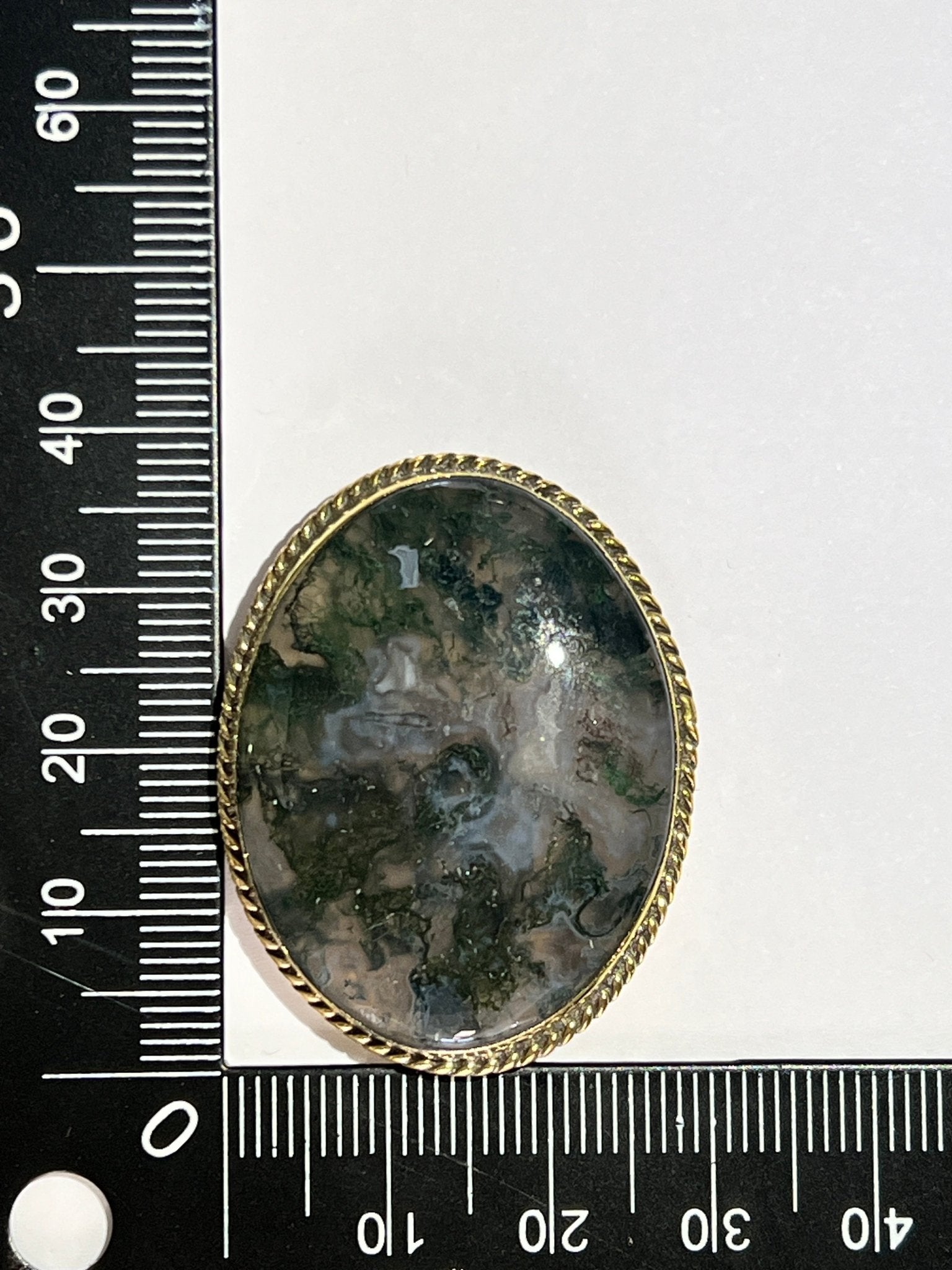 Agate sertie dorée n°D2 (3,7cm x 2,9cm) - Solyluna Macramé