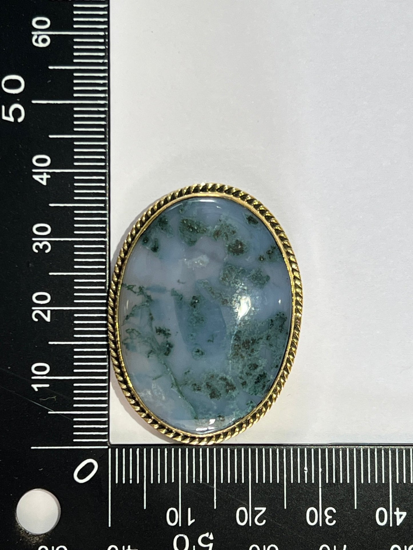 Agate sertie dorée n°D3 (3,7cm x 2,7cm) - Solyluna Macramé