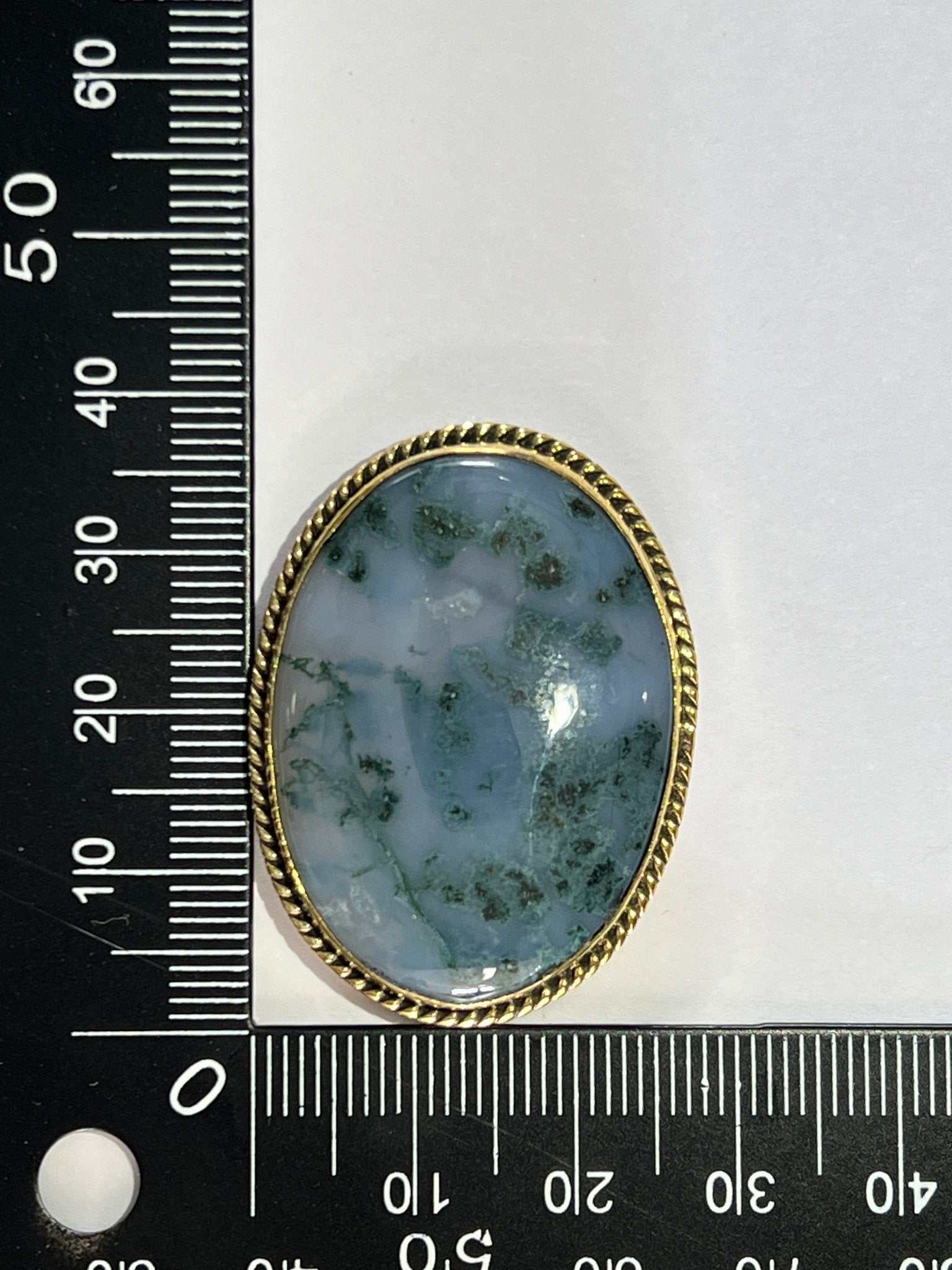 Agate sertie dorée n°D3 (3,7cm x 2,7cm) - Solyluna Macramé